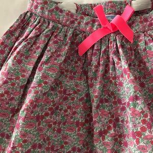 Jacadi Pink and Purple Floral Skirt with pink bow adjustable waist, size 3